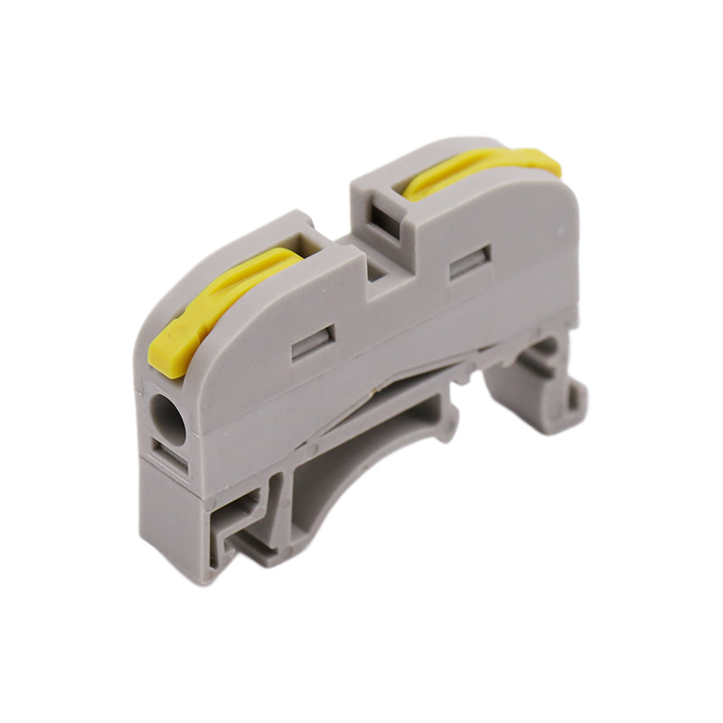 Conector rápido de terminal de carril DIN amarillo de 1 en 1 polo