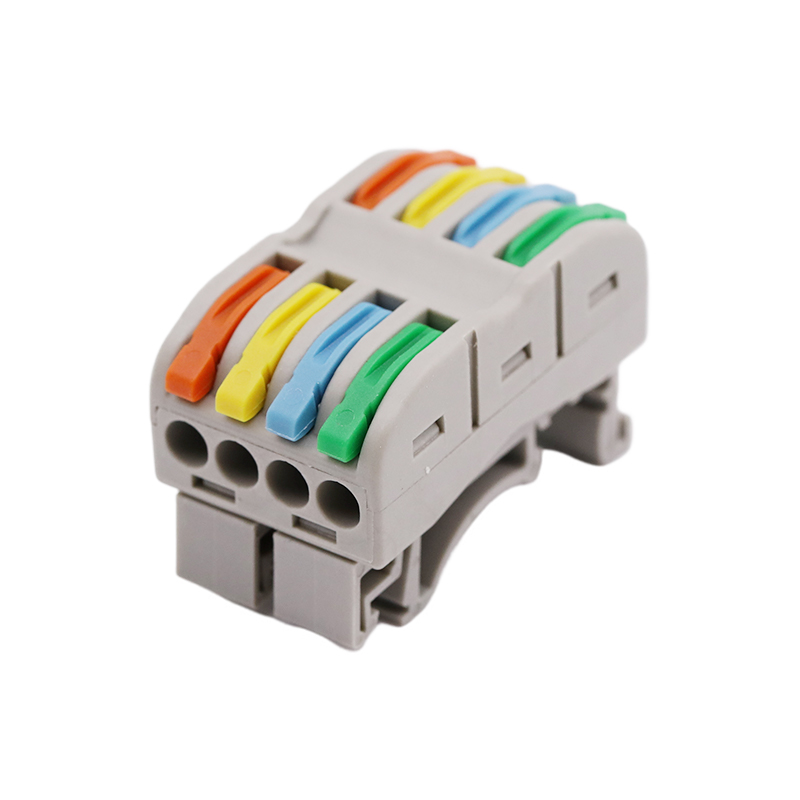 Conector rápido de terminal de riel DIN colorido 4 en 4 salidas